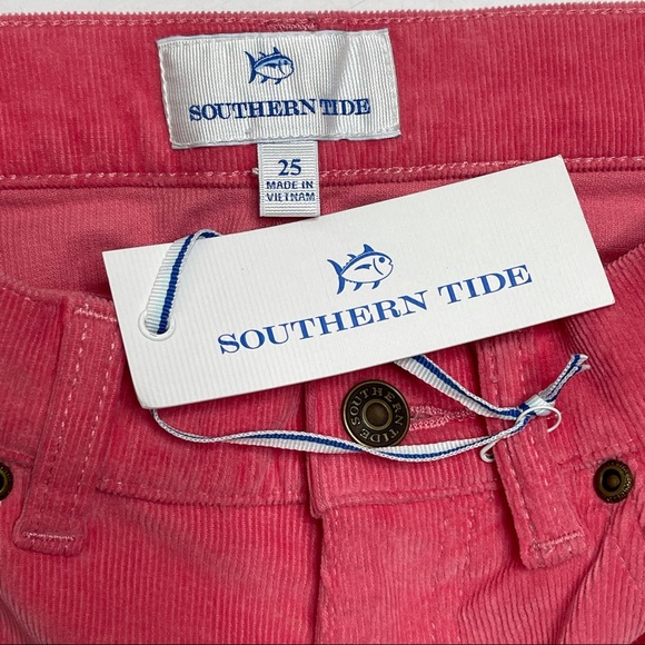 Southern Tide Skinny Corduroy Pants in Desert Rose Size 25 NWT - Picture 7 of 10